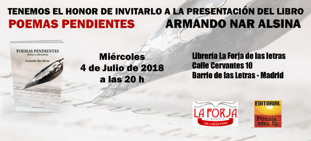 Invitación Poemas pendientes  - Invitacion210x95 1024x464 - Poemas pendientes: Miercoles 4 de Julio de 2018. Librería La forja de las letras.  - Invitacion210x95 1024x464 - Artículos